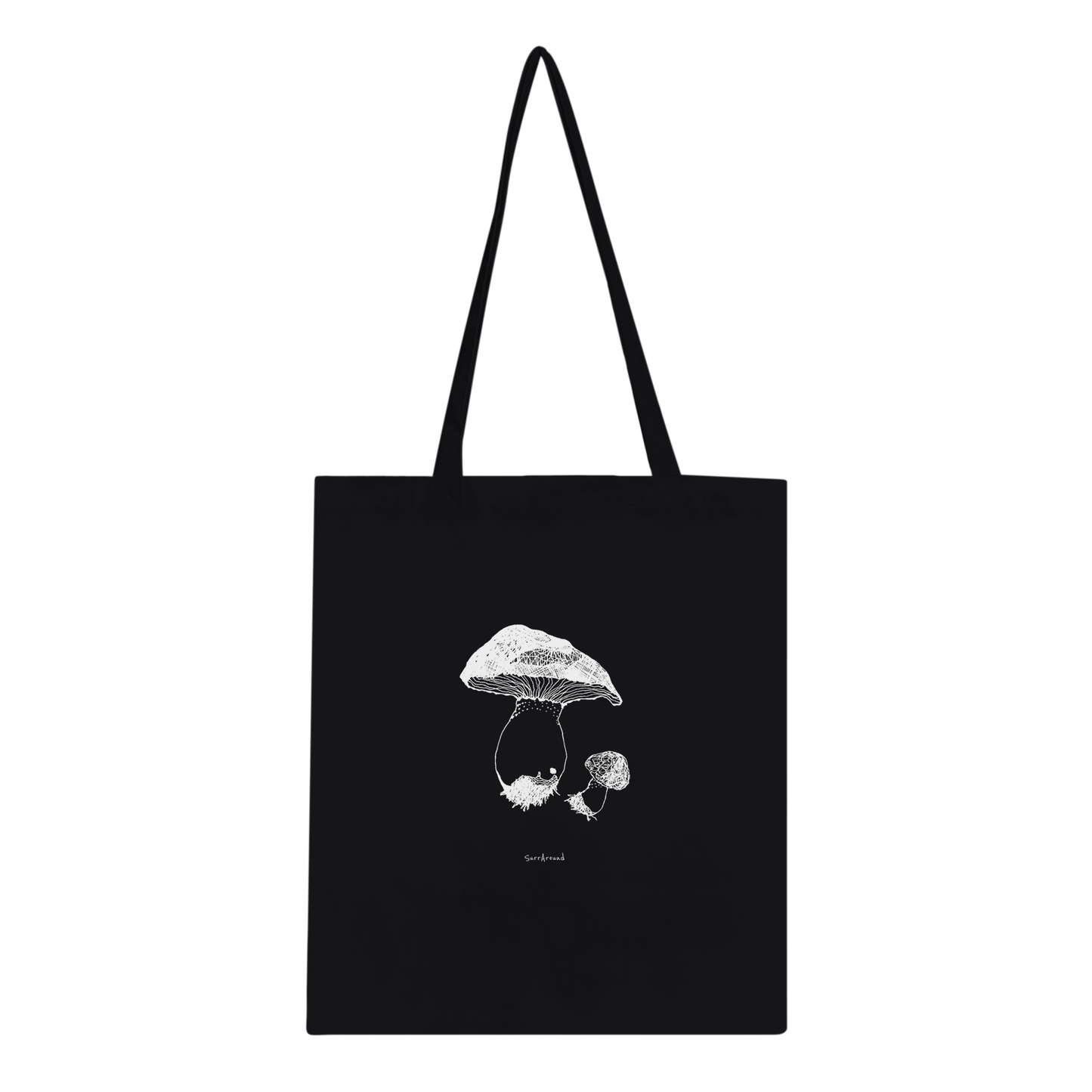 One-of-a-kind Tote bag, Cute Mushroom inspired by nature. Tote bags being eco-conscious, reinforced handles for more stability. Designed mushrooms, originally hand drawn by artist.