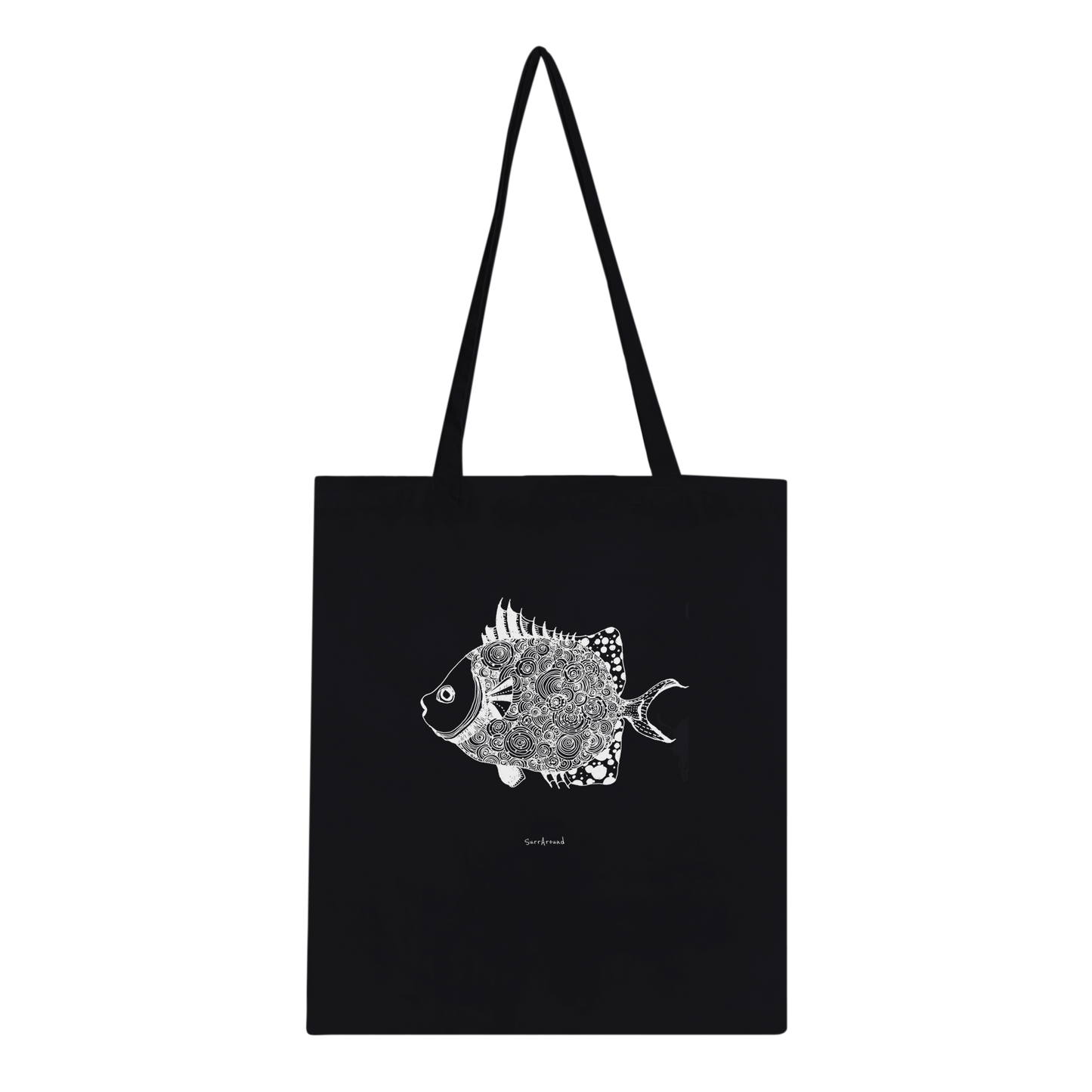 Truly one-of-a-kind Tote bag, Fish inspired by nature. Tote bags being eco-conscious, reinforced handles for more stability.