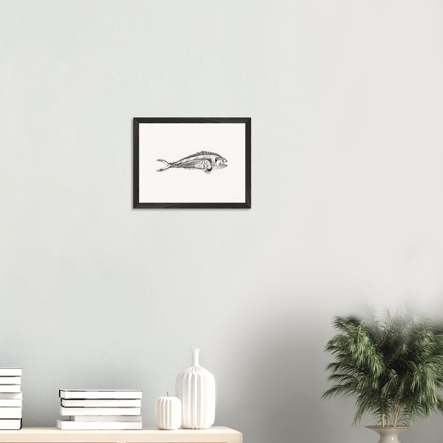 Unique Premium Quality Wall Art, Mahi-mahi, Dolphin Fish. Vibrant hue and distinctive form, dolphin fish, inspired in Exmouth, Western Australia. Premium Wooden Framed Poster With Quality Matte Paper. Ready to hang.
