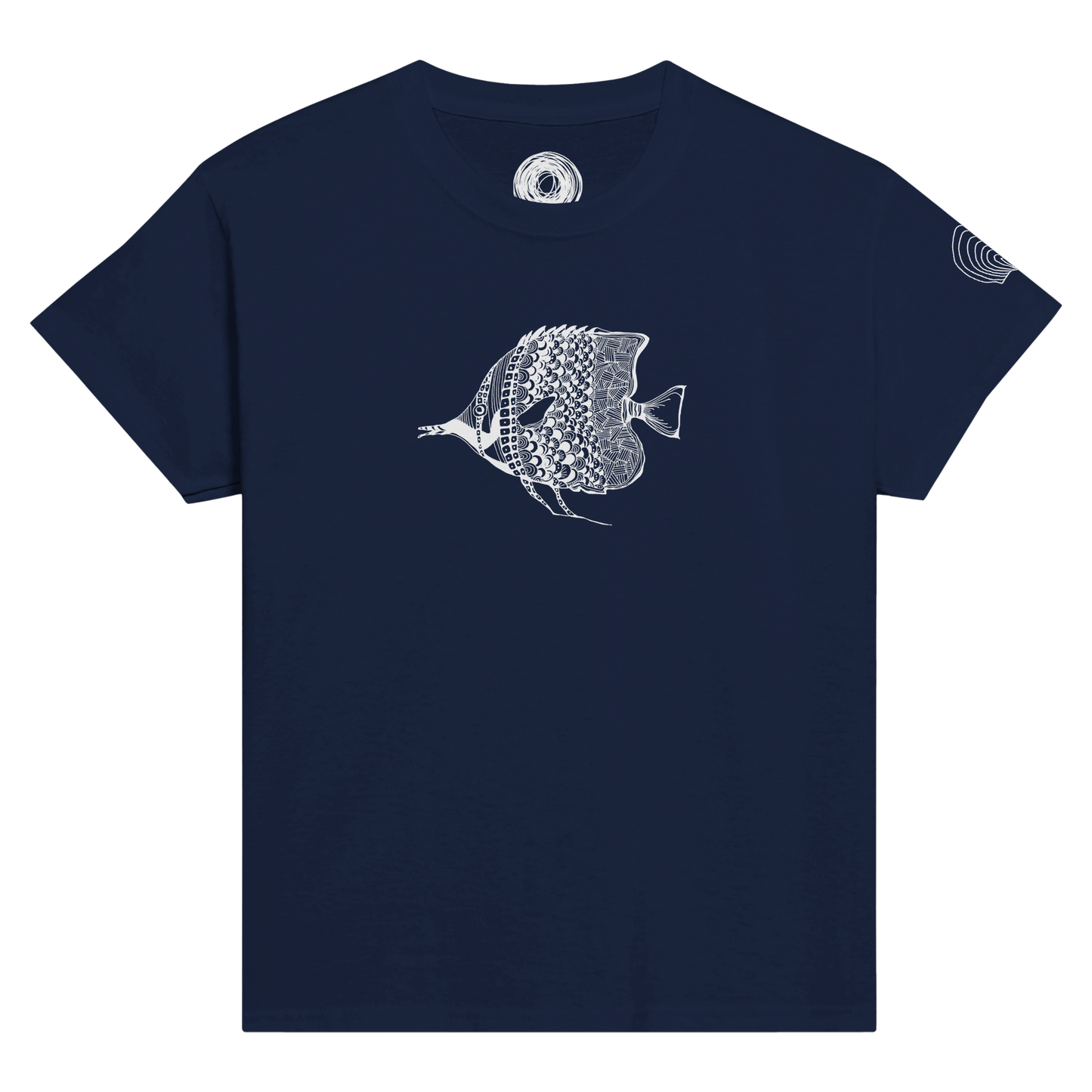 Unique Classic Kids T-shirt, beautiful fish design. Unisex Crewneck T-shirt, Eco-Friendly 100% cotton in soft feel. Illustrated unique fish, detailed with Japanese traditional patterns, hand drawn by artist.