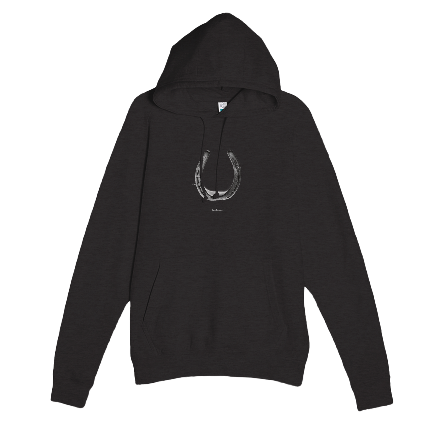 Unique Premium Adult Hoodie, Old Horseshoe in space & time. Bringing happiness with the steps brought by old rusty horseshoe. Soft, durable unisex pullover hoodie, ideal for year-round wear.