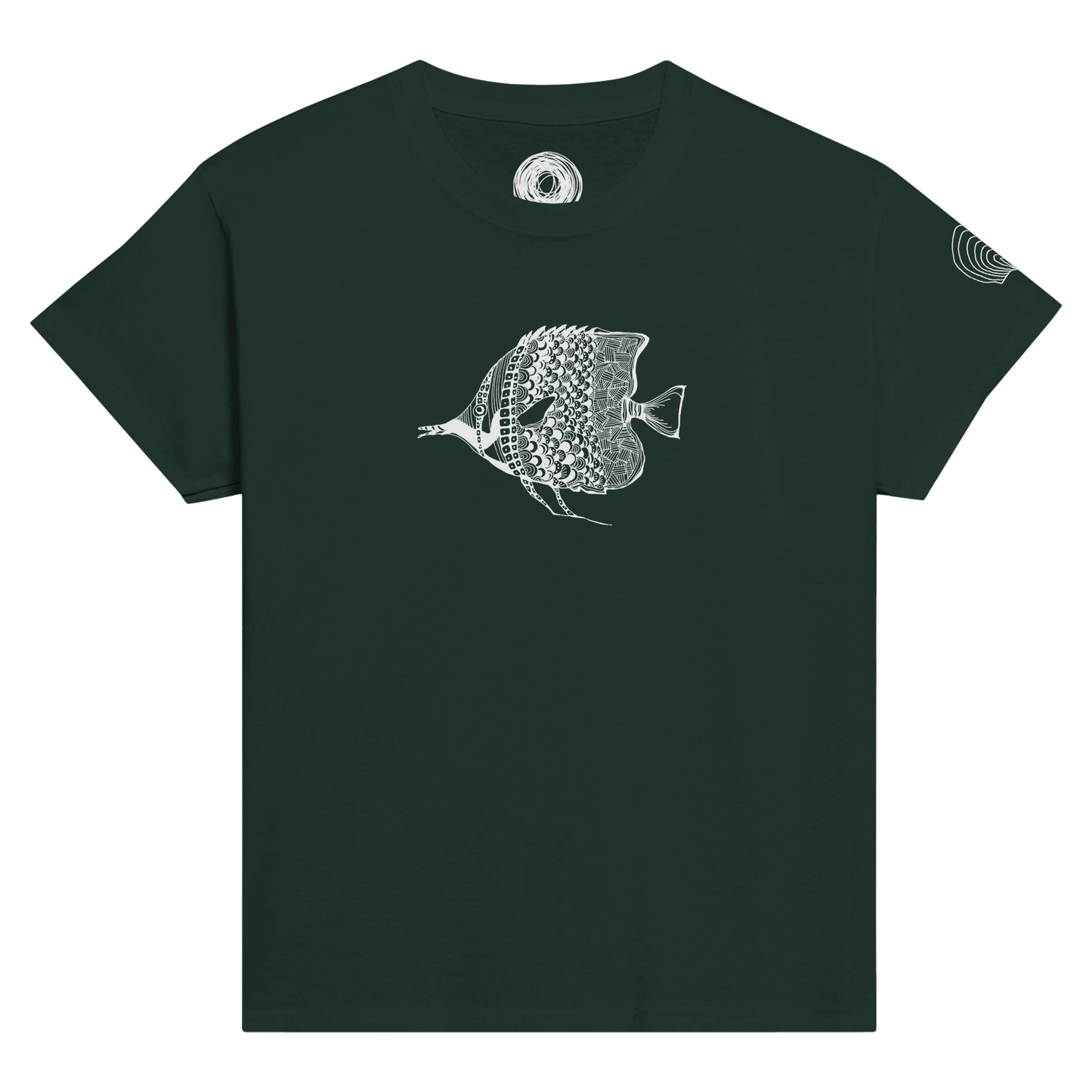 Unique Classic Kids T-shirt, beautiful fish design. Unisex Crewneck T-shirt, Eco-Friendly 100% cotton in soft feel. Illustrated unique fish, detailed with Japanese traditional patterns, hand drawn by artist.