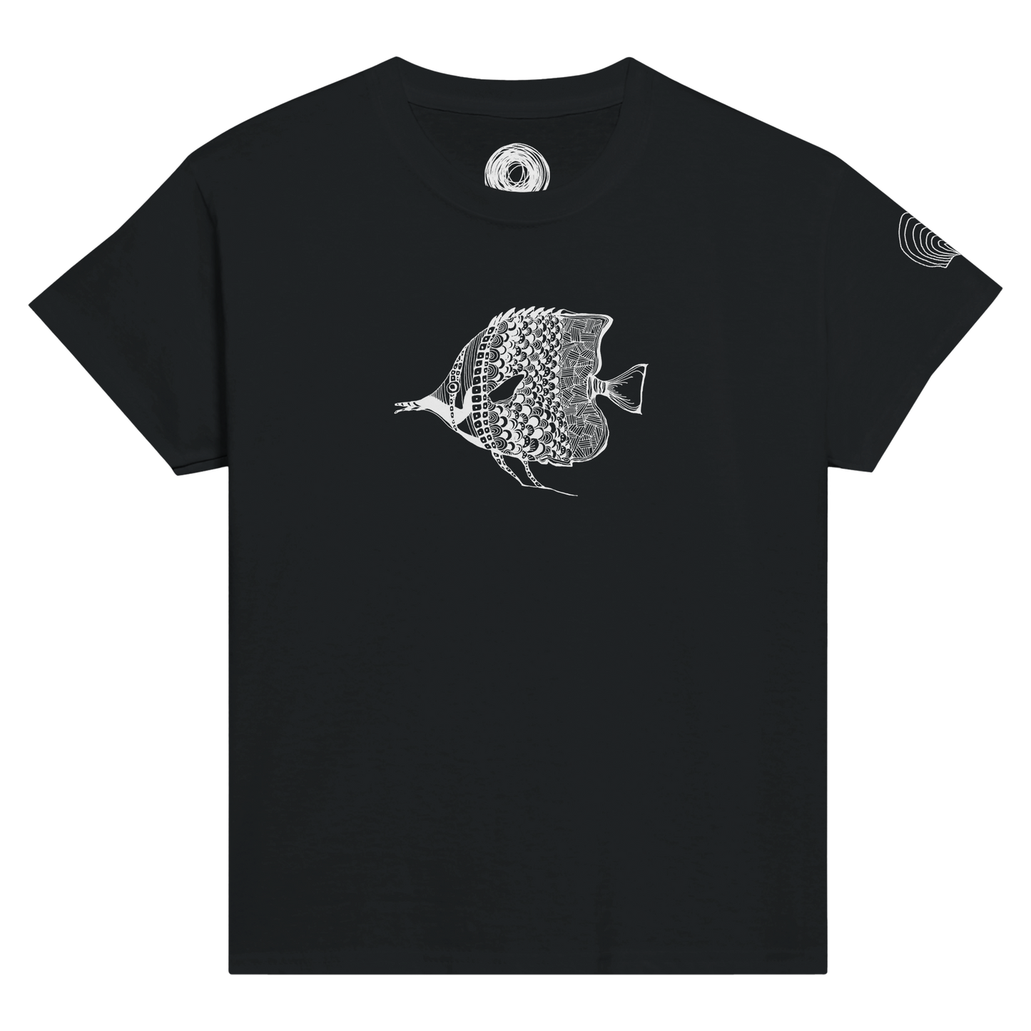 Unique Classic Kids T-shirt, beautiful fish design. Unisex Crewneck T-shirt, Eco-Friendly 100% cotton in soft feel. Illustrated unique fish, detailed with Japanese traditional patterns, hand drawn by artist.