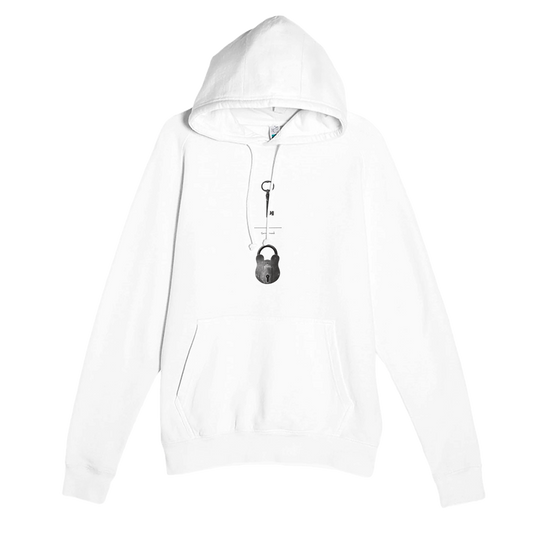 Unique Premium Adult Hoodie, The Old Pair of lock and key. Old pair of lock and key in hidden space and time, designed by Japanese artist. Soft, durable unisex pullover hoodie, ideal for year-round wear.