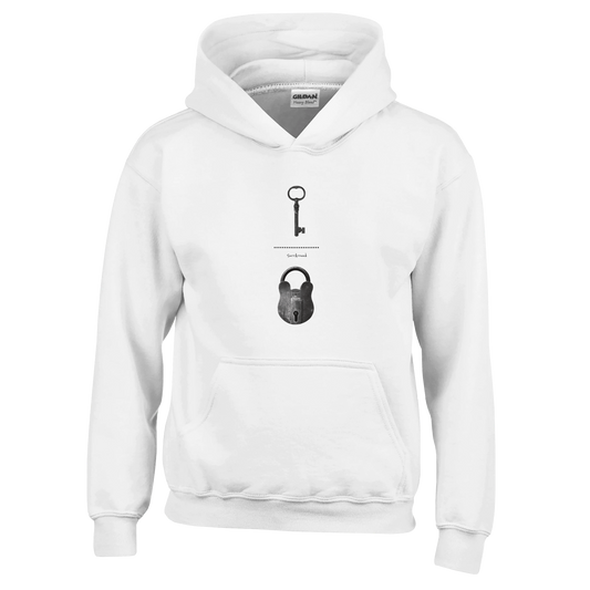 Unique Classic Kids Hoodie, The Old Pair of lock and key. Old pair of lock and key in hidden space and time, designed by Japanese artist. Pullover, 50% cotton & 50% polyester hoodie, durability with soft feel.