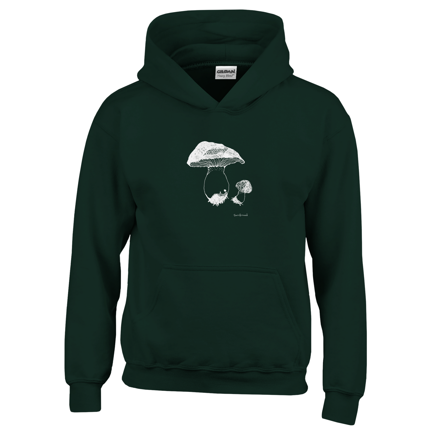 Classic Comfort Kids Hoodie, Mushroom designed by artist. Discover our Mushroom-themed soft, Pullover, 50% cotton & 50% polyester hoodie, durability with soft feel. Ideal for year-round wear with a kangaroo pocket.