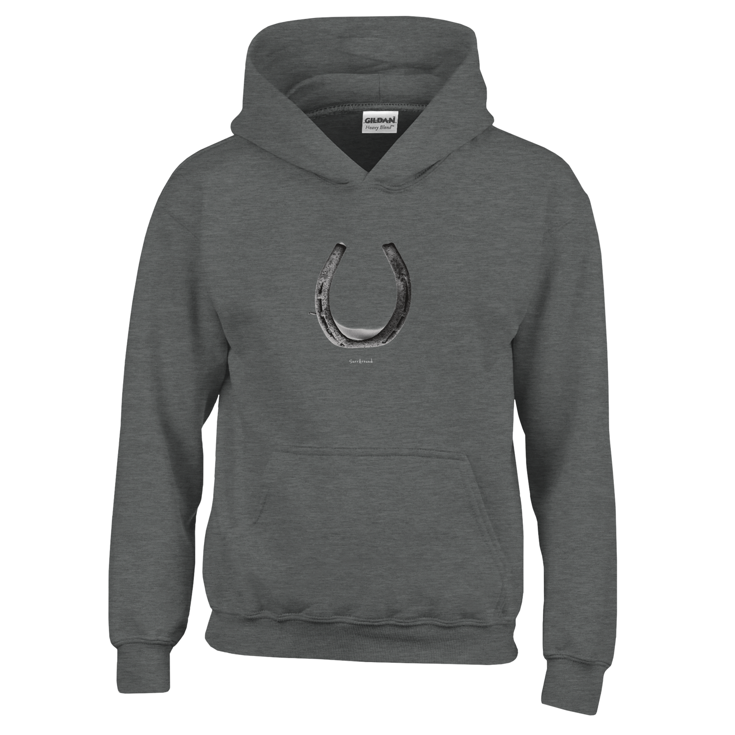 Unique Classic Kids Hoodie, Old Horseshoe in space & time. Bringing happiness with the steps brought by old rusty horseshoe. Pullover, 50% cotton & 50% polyester hoodie, durability with soft feel.