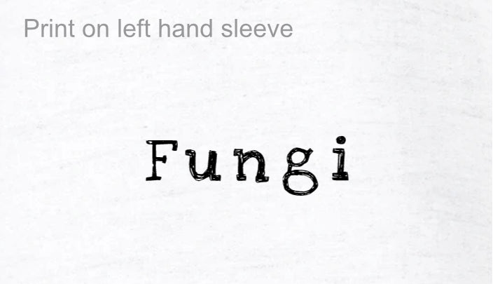 "FUNGI" text is printed on left hand sleeve.