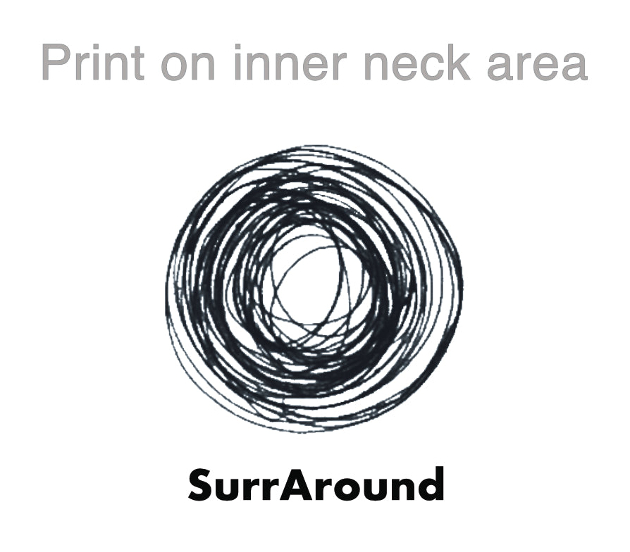 Small SurrAround logo is printed in inner neck area.