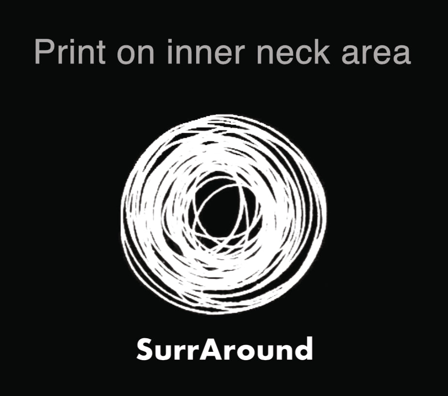 Small SurrAround logo is printed in inner neck area.