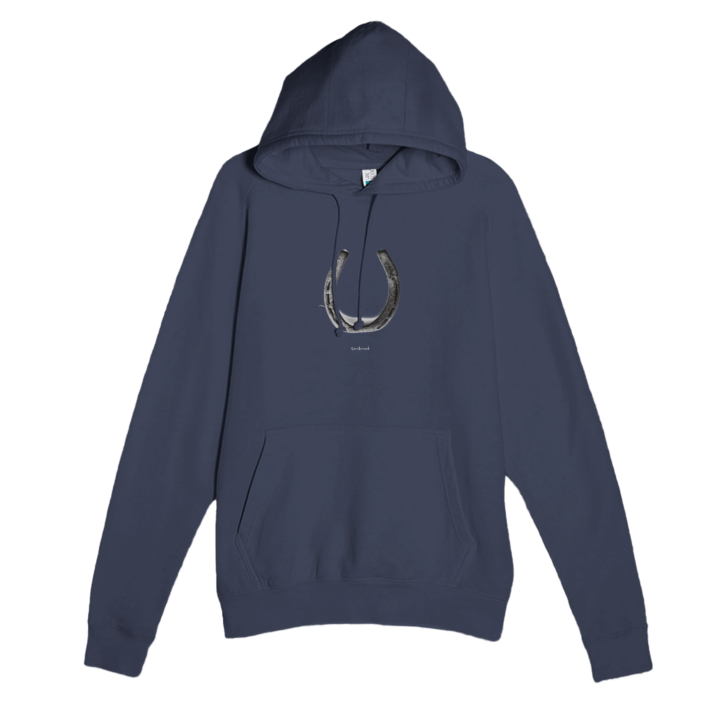 Unique Premium Adult Hoodie, Old Horseshoe in space & time. Bringing happiness with the steps brought by old rusty horseshoe. Soft, durable unisex pullover hoodie, ideal for year-round wear.