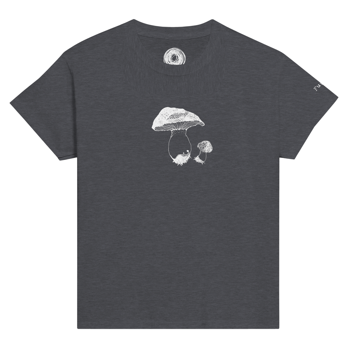 Classic Comfort Kids T-shirt, Mushroom inspired by nature. Unisex Crewneck T-shirt, Eco-Friendly 100% cotton in soft feel. Unique illustration of cute mushrooms by artist, originally hand drawn.