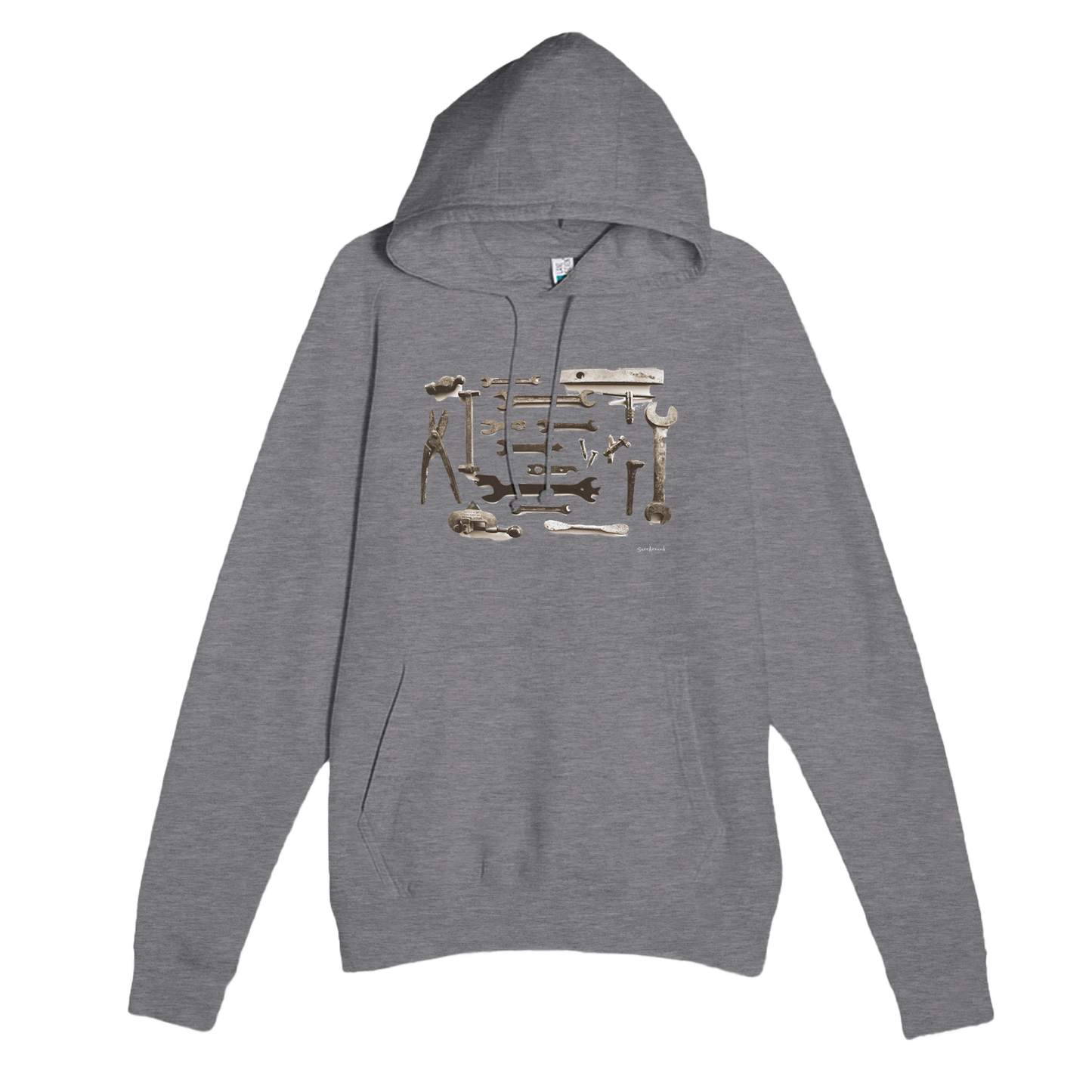 Unique Premium Adult Hoodie, Old Tools - Spanners. Old rusty tools must have hidden stories in space and time, designed by Japanese artist. Soft, durable unisex pullover hoodie, ideal for year-round wear.