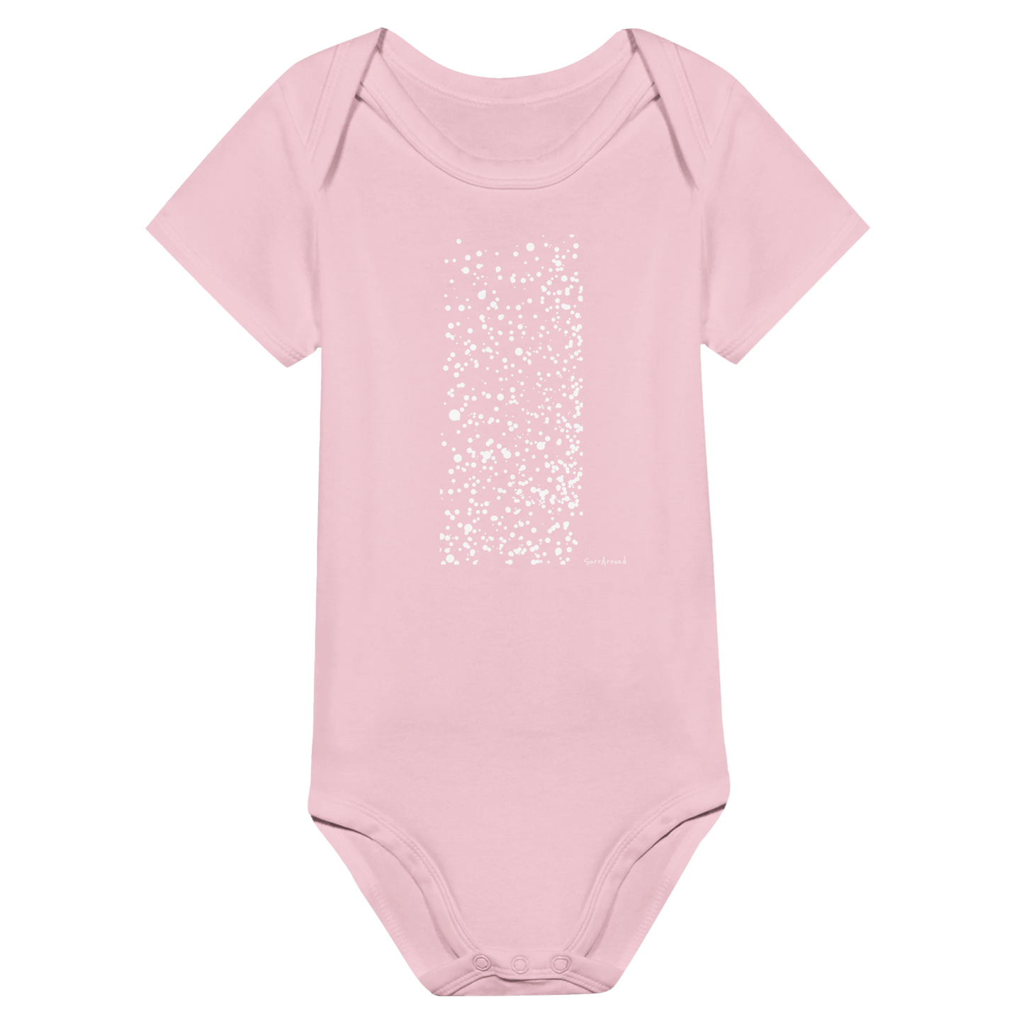 Baby Short Sleeve Bodysuit, Snow inspired by nature. Unique Unisex Classic Bodysuit, Eco-Friendly 100% cotton, soft and comfortable. Illustrated snow designed by Japanese artist.