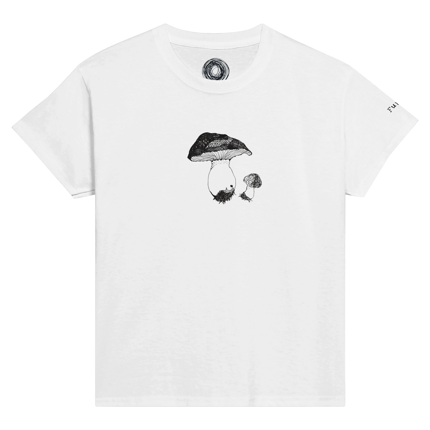 Classic Comfort Kids T-shirt, Mushroom inspired by nature. Unisex Crewneck T-shirt, Eco-Friendly 100% cotton in soft feel. Unique illustration of cute mushrooms by artist, originally hand drawn.