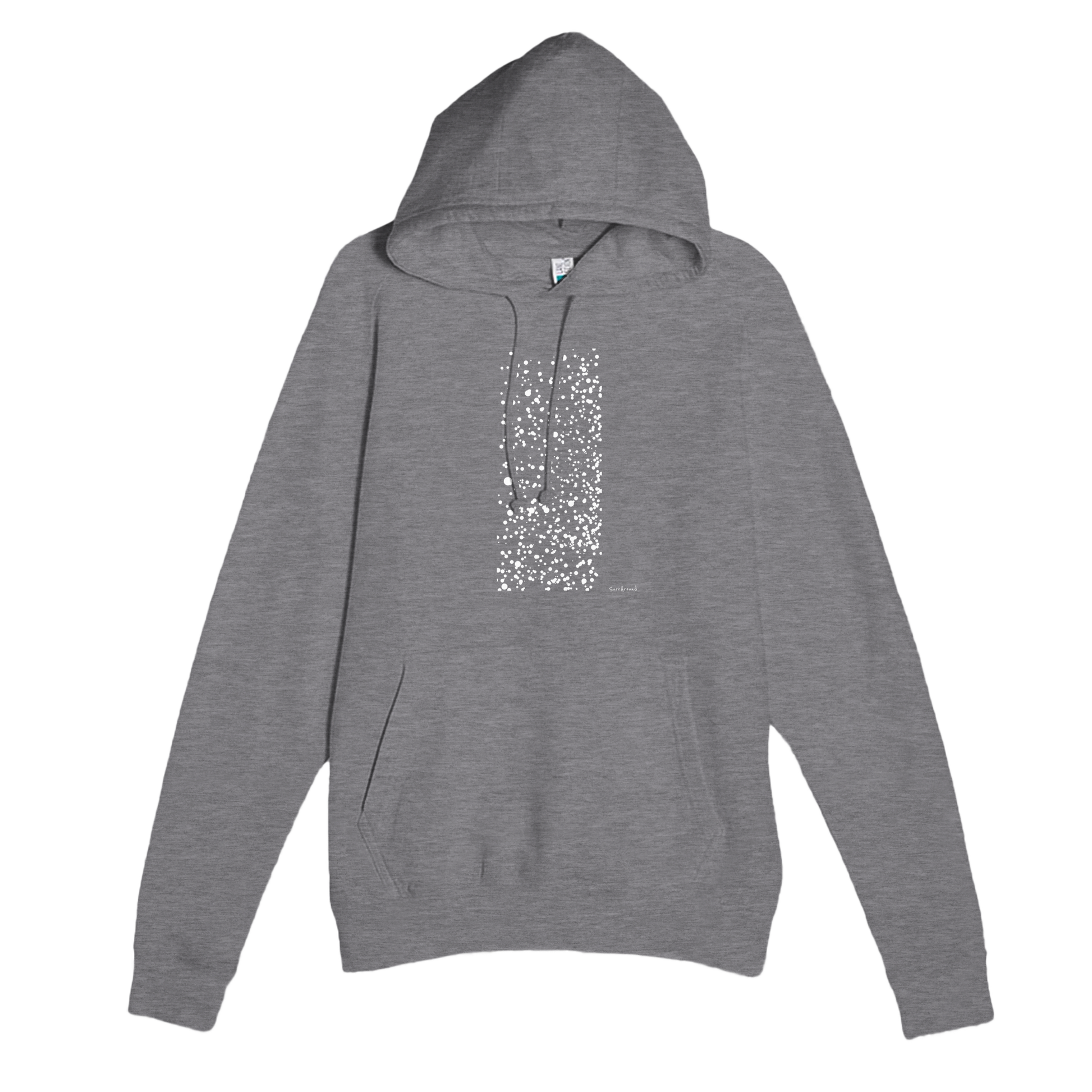 Premium Adult Hoodie, Snow inspired by nature. Discover our soft, durable unisex pullover hoodie with unique snow designed by designer. Ideal for year-round wear with a kangaroo pocket and three-panel hood.